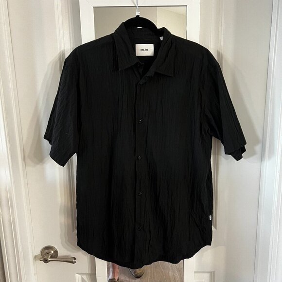 591 NN.07 Freddy 5721 Short Sleeve Seersucker Button-Up Shirt - Picture 2 of 5